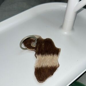 Africa Skin Brown and Tan Animal-Shaped Keychain